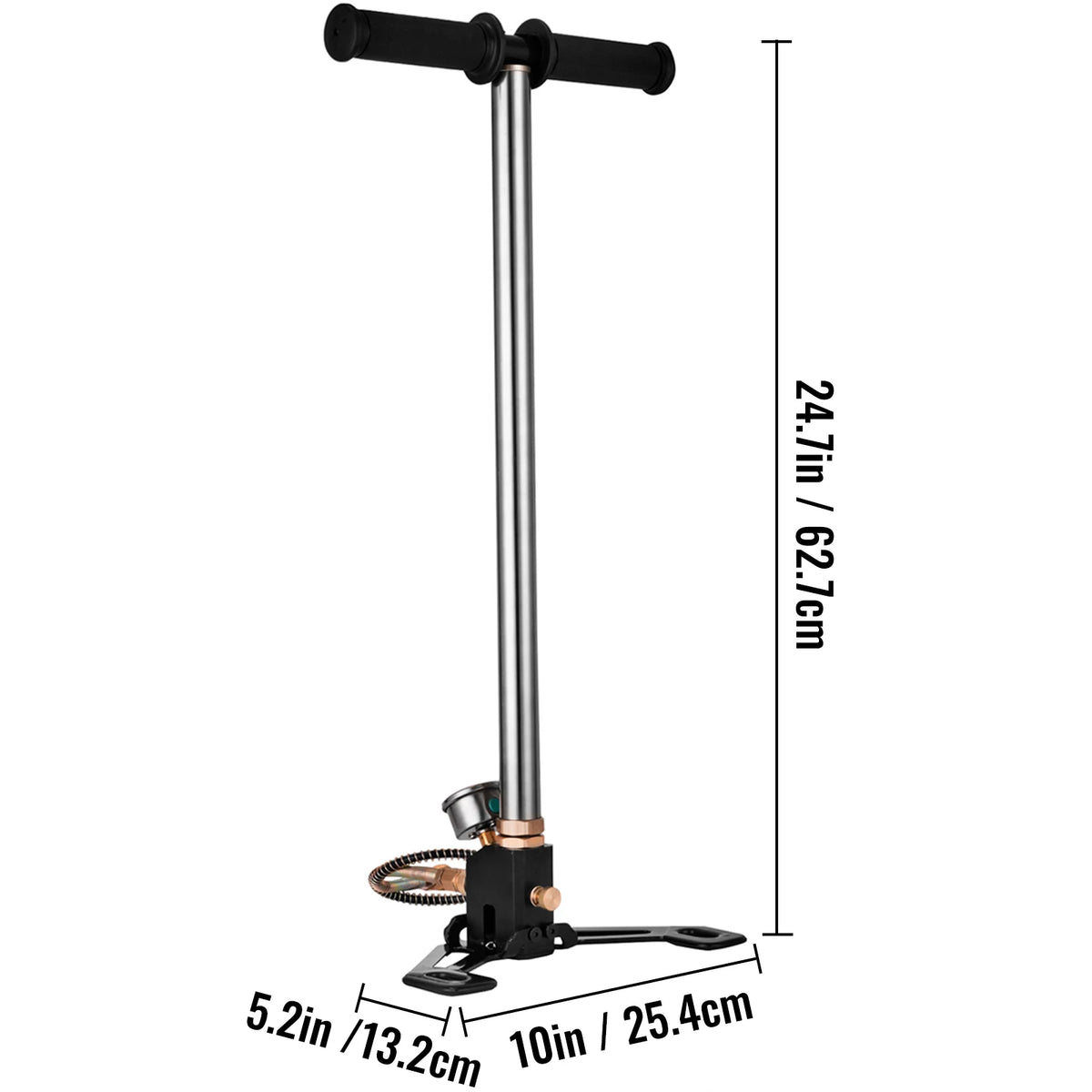 SucceBuy 3 Stage High Pressure Hand Pump With Gauge