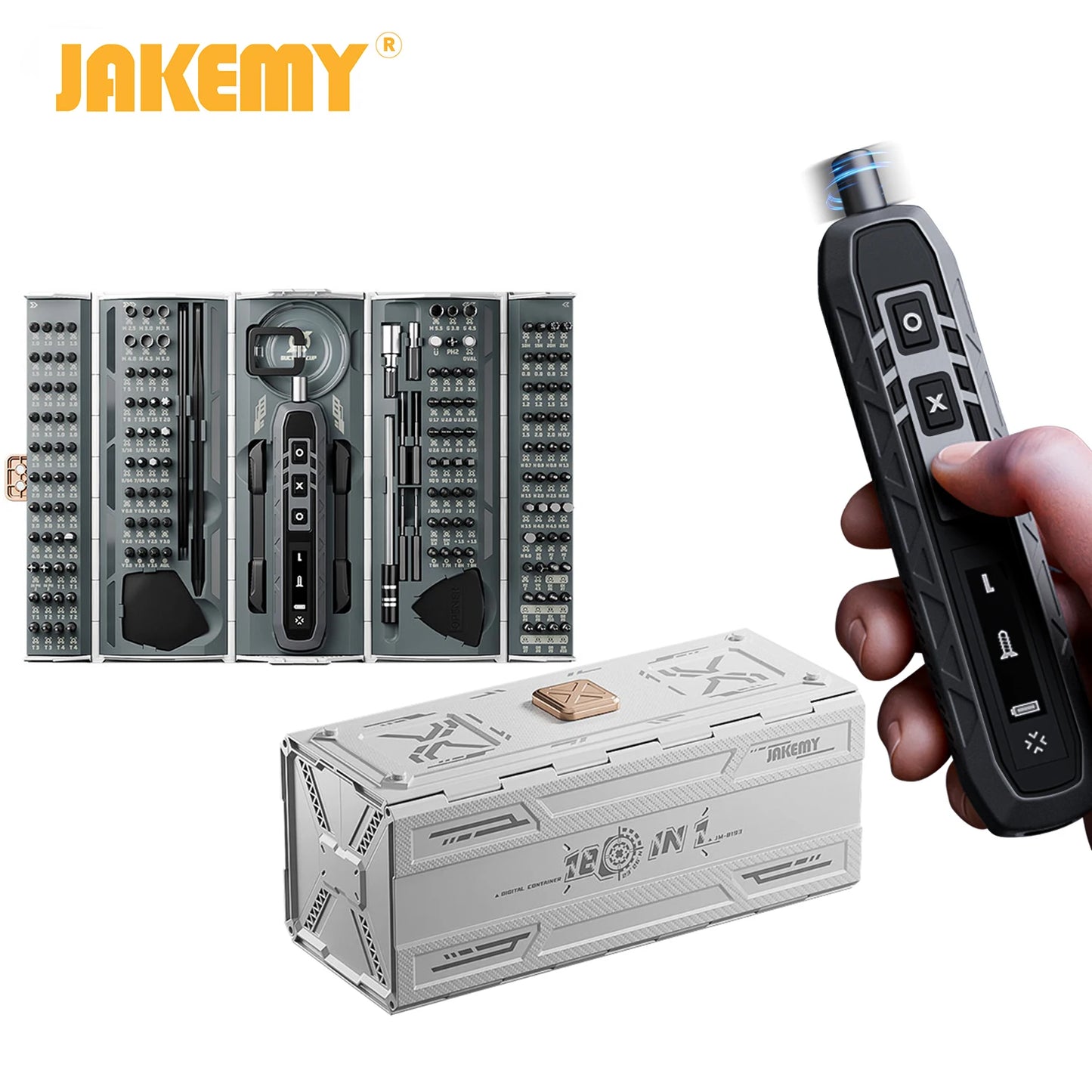 JAKEMY 180 In 1 Precision Magnetic Steel Screwdriver Set
