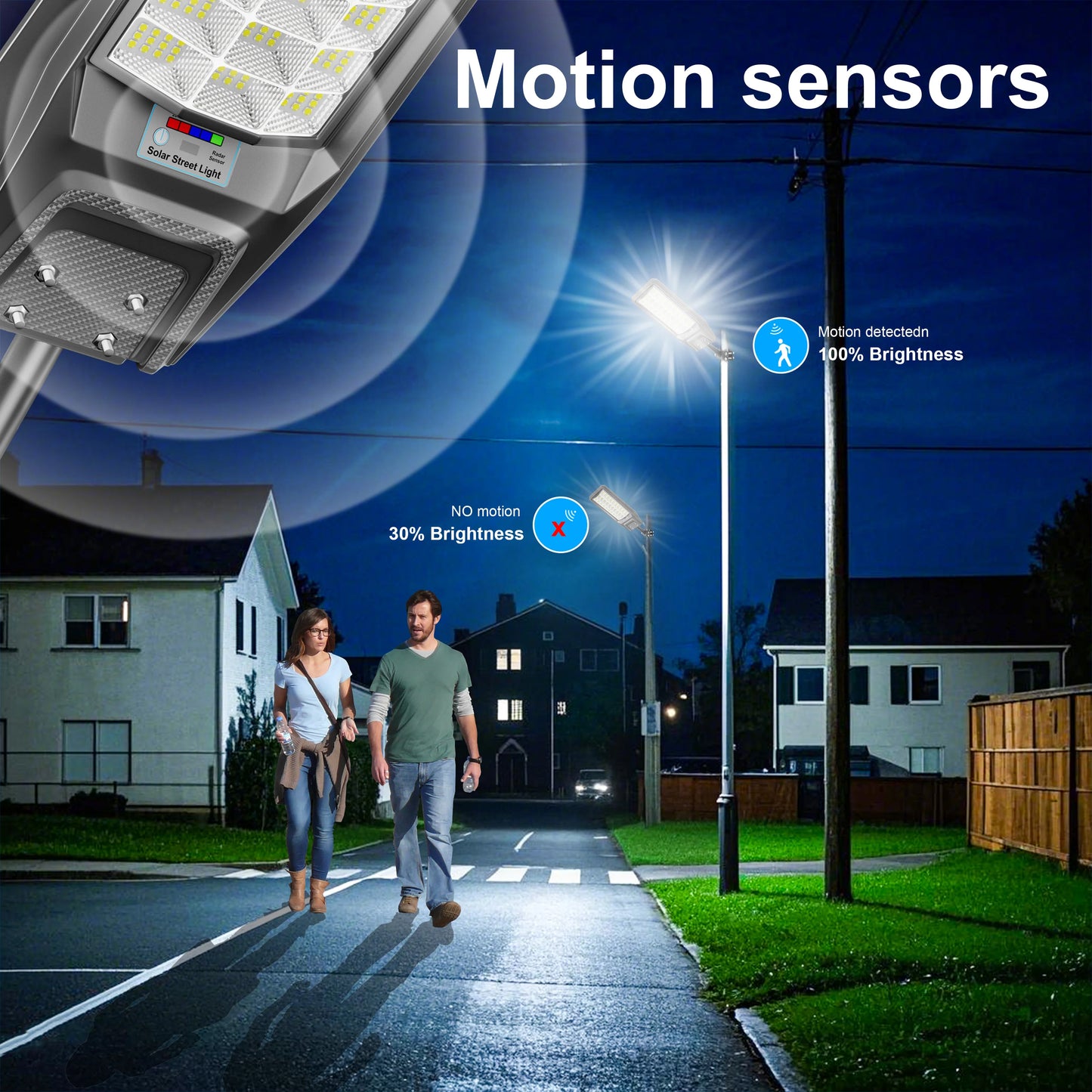 Waterproof Solar Motion Sensor Light With Remote Control And Timer