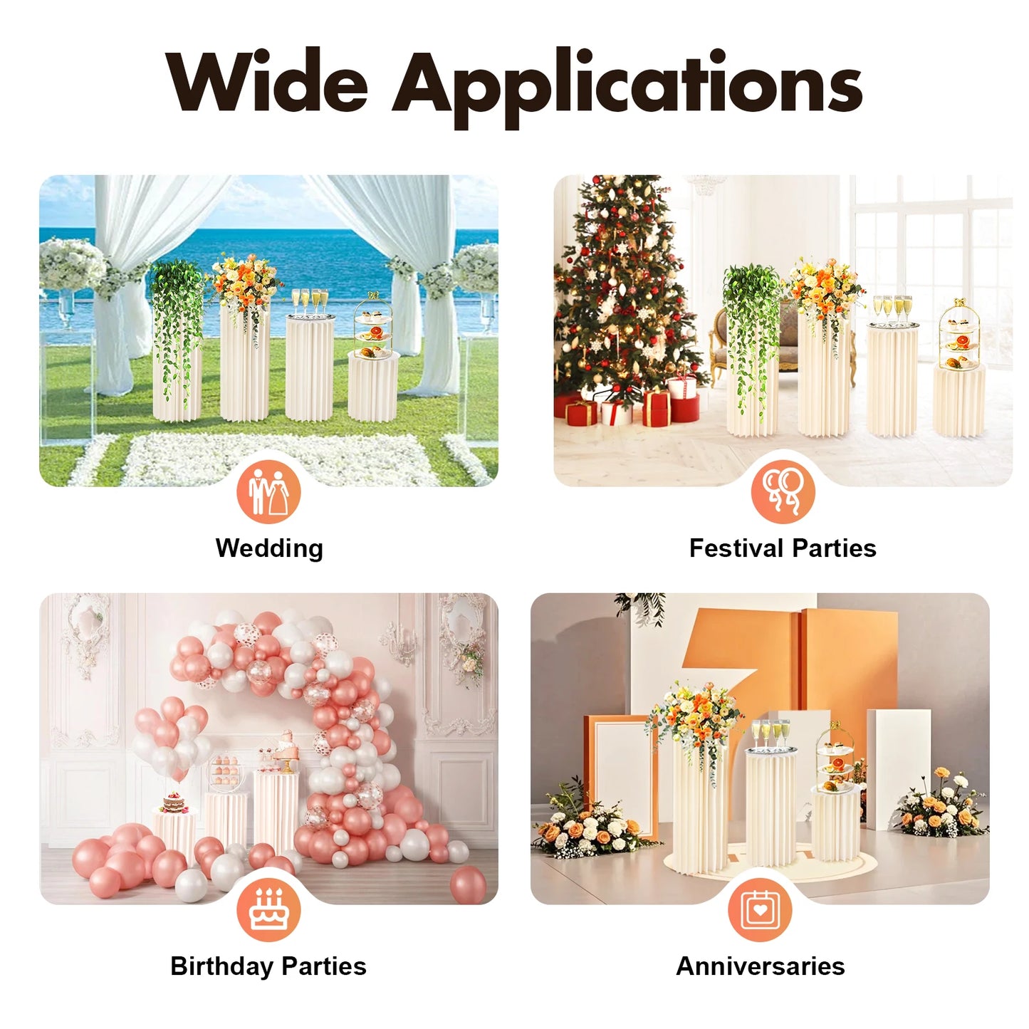 Foldable Cardboard Flower Stands For Wedding Centerpieces Displays