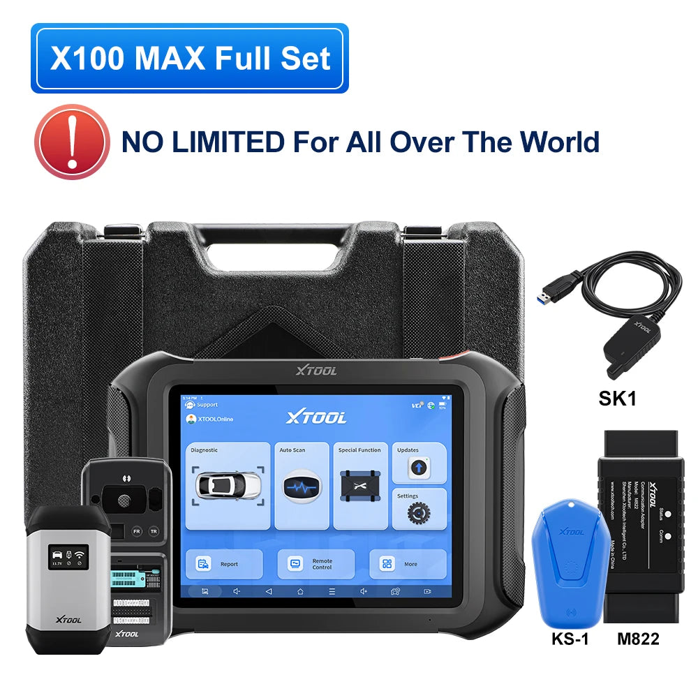 XTOOL X100 MAX V2.0 Key Programmer All Key Lost All System Diagnostic Tools ECU Coding Topology Map FCA DoIP CAN FD PK X100 PAD3