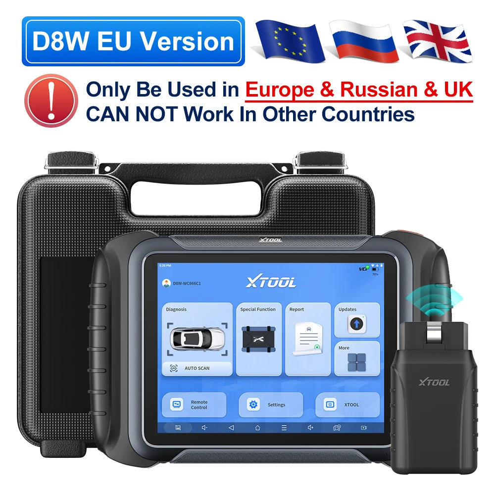 XTOOL D8W Bluetooth Diagnostic Tools Upgrade of XTOOL D8S Automotive Scanner With Topology Map Built-in DoIP CAN FD 3-Year Free