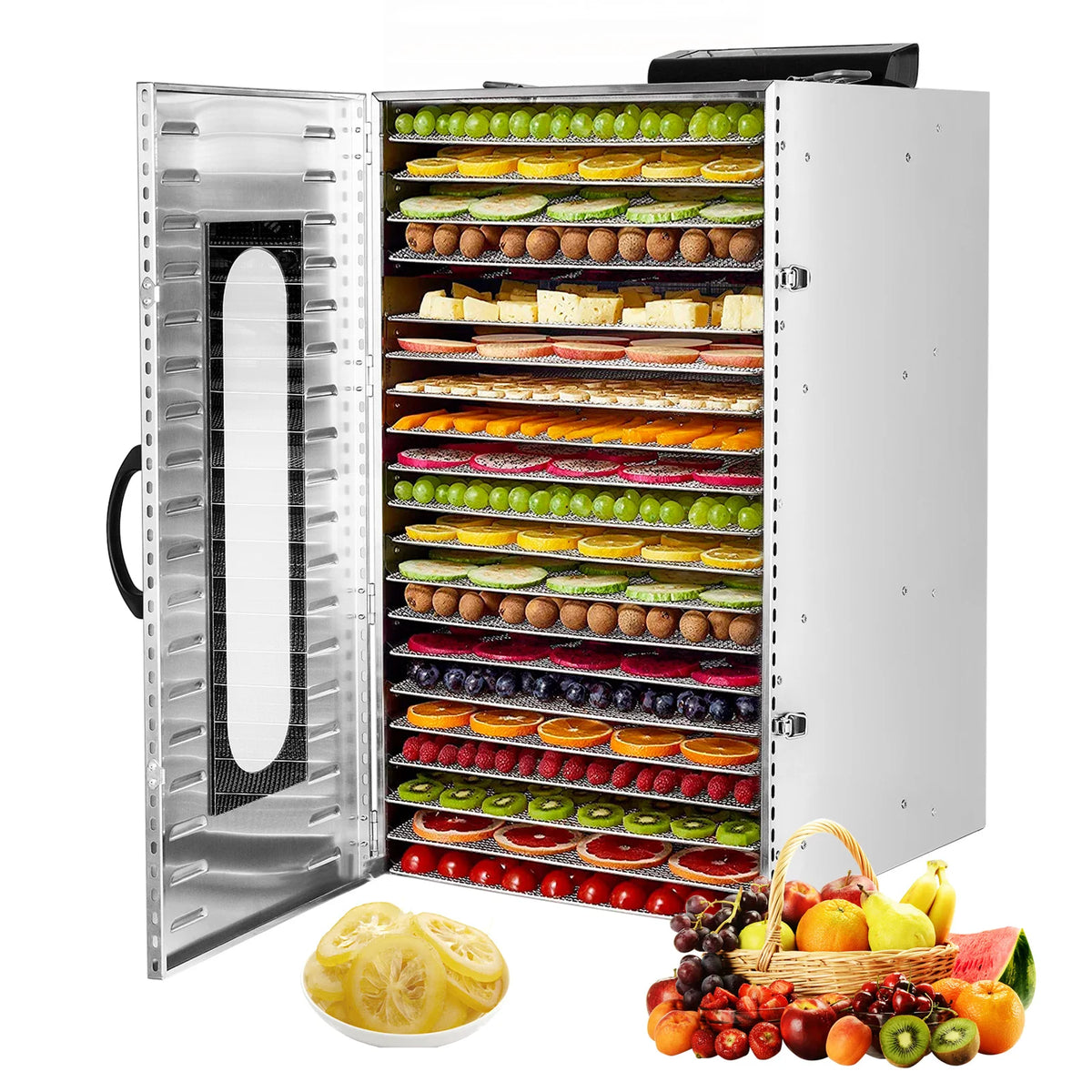 SHICUO Commercial Food Dehydrator Stainless Steel 20 Trays