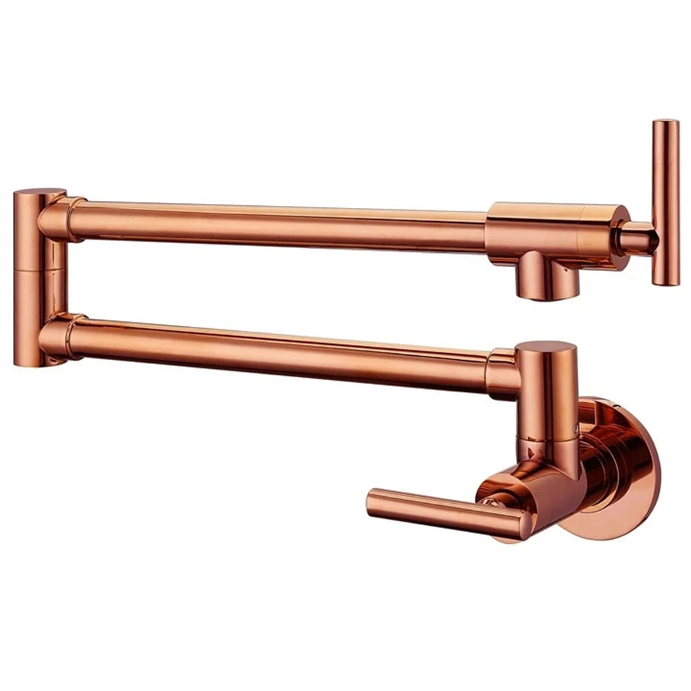 Bagnolux Black Brushed Chrome Swivel Wall Pot Filler Faucet