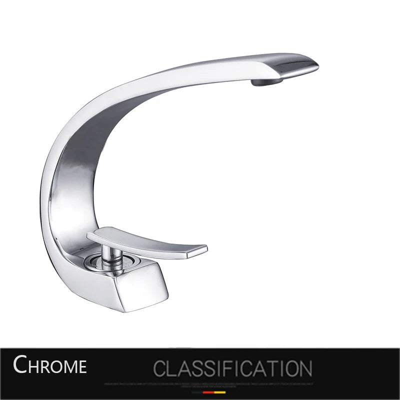 Rozin Chrome Deck Mounted Basin Faucet Hot Cold Mixer