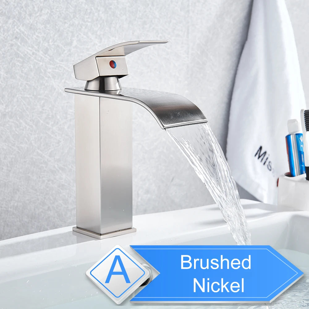 Rozin Waterfall Bathroom Basin Faucet With Single Lever Handle