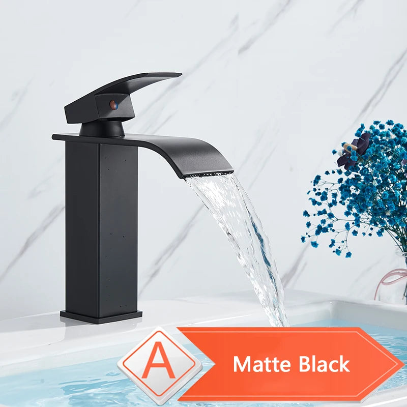 Rozin Waterfall Bathroom Basin Faucet With Single Lever Handle
