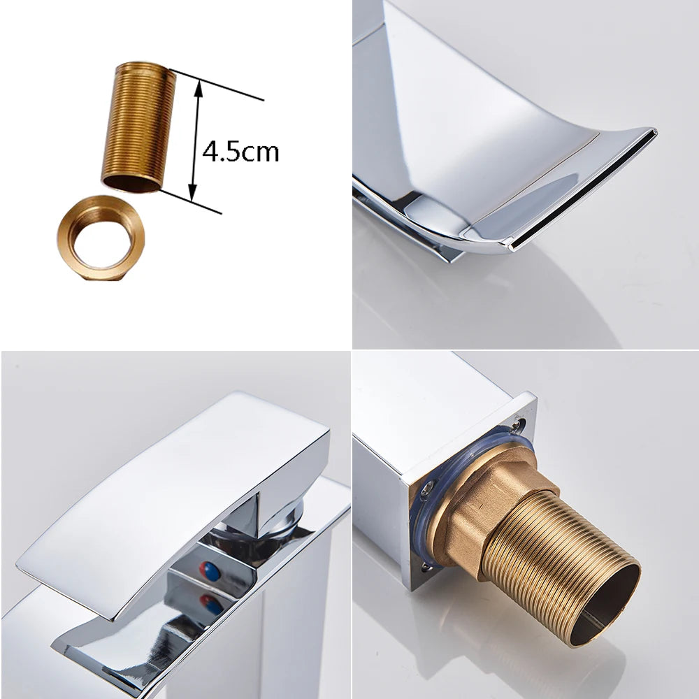 Rozin Waterfall Bathroom Basin Faucet With Single Lever Handle