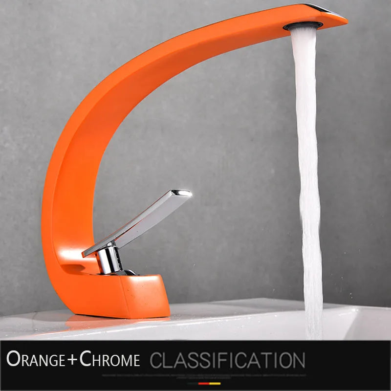 Rozin Chrome Deck Mounted Basin Faucet Hot Cold Mixer
