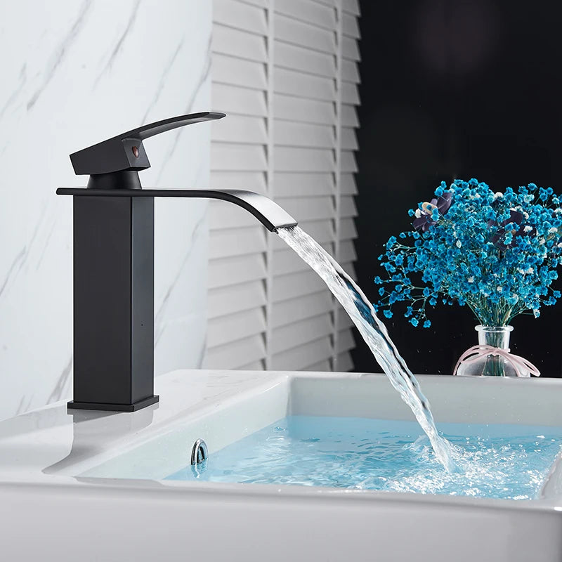 Rozin Waterfall Bathroom Basin Faucet With Single Lever Handle