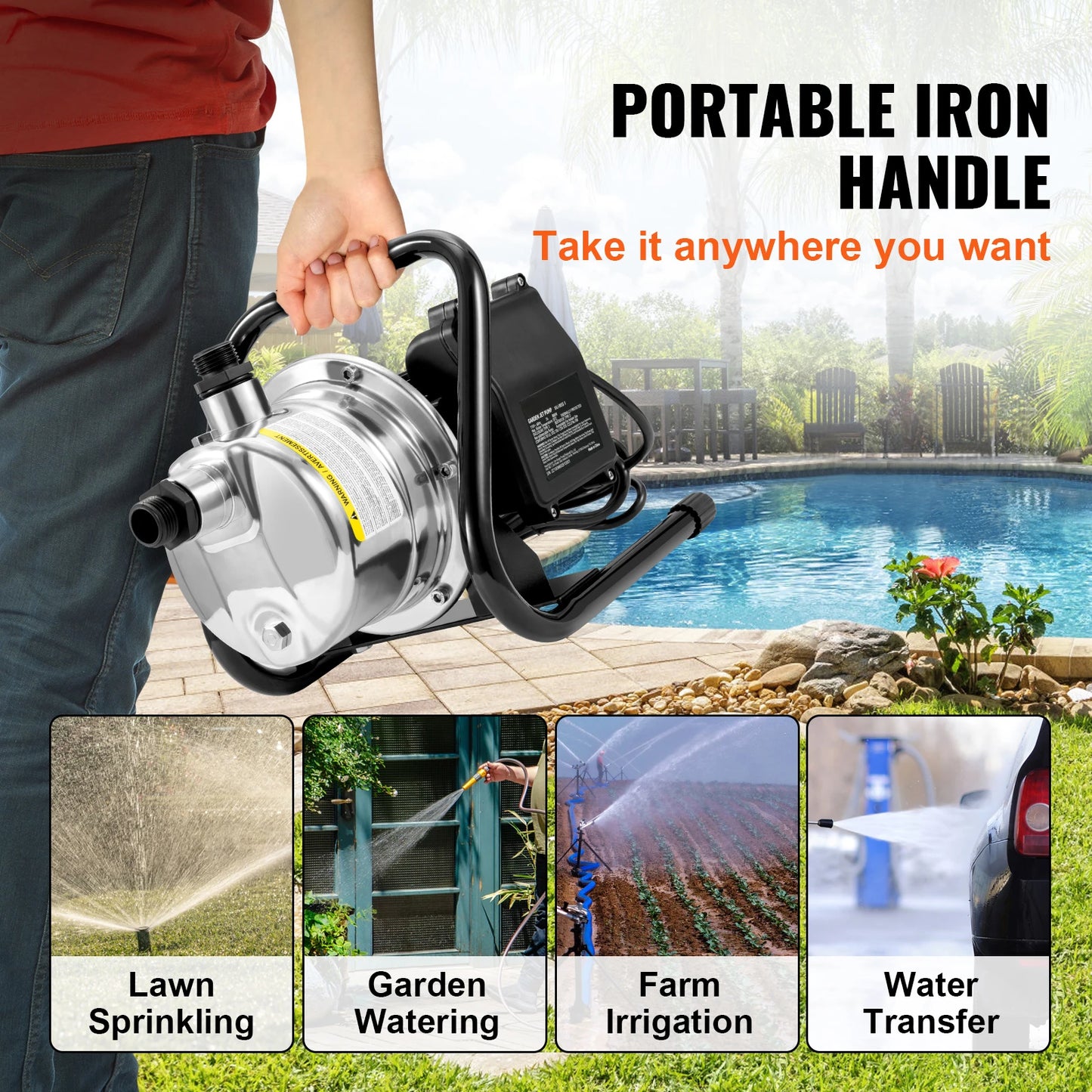 Succebuy Portable Shallow Well Pump For Residential Irrigation Systems