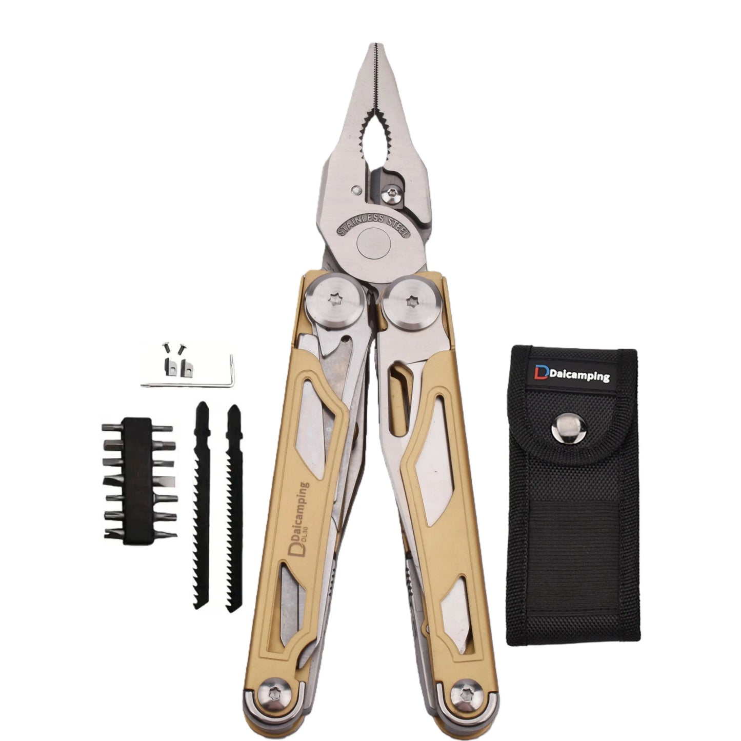 Daicamping Stainless Steel Folding Multitool Plier Clamp