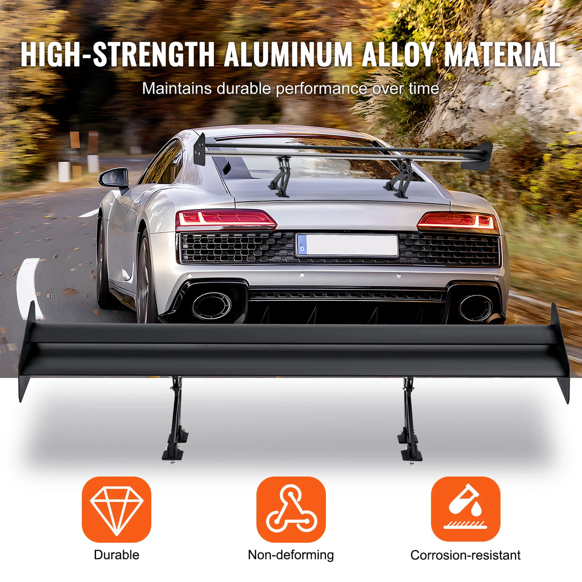 SucceBuy Universal Double Deck Aluminum Alloy Racing Rear Spoiler Wing
