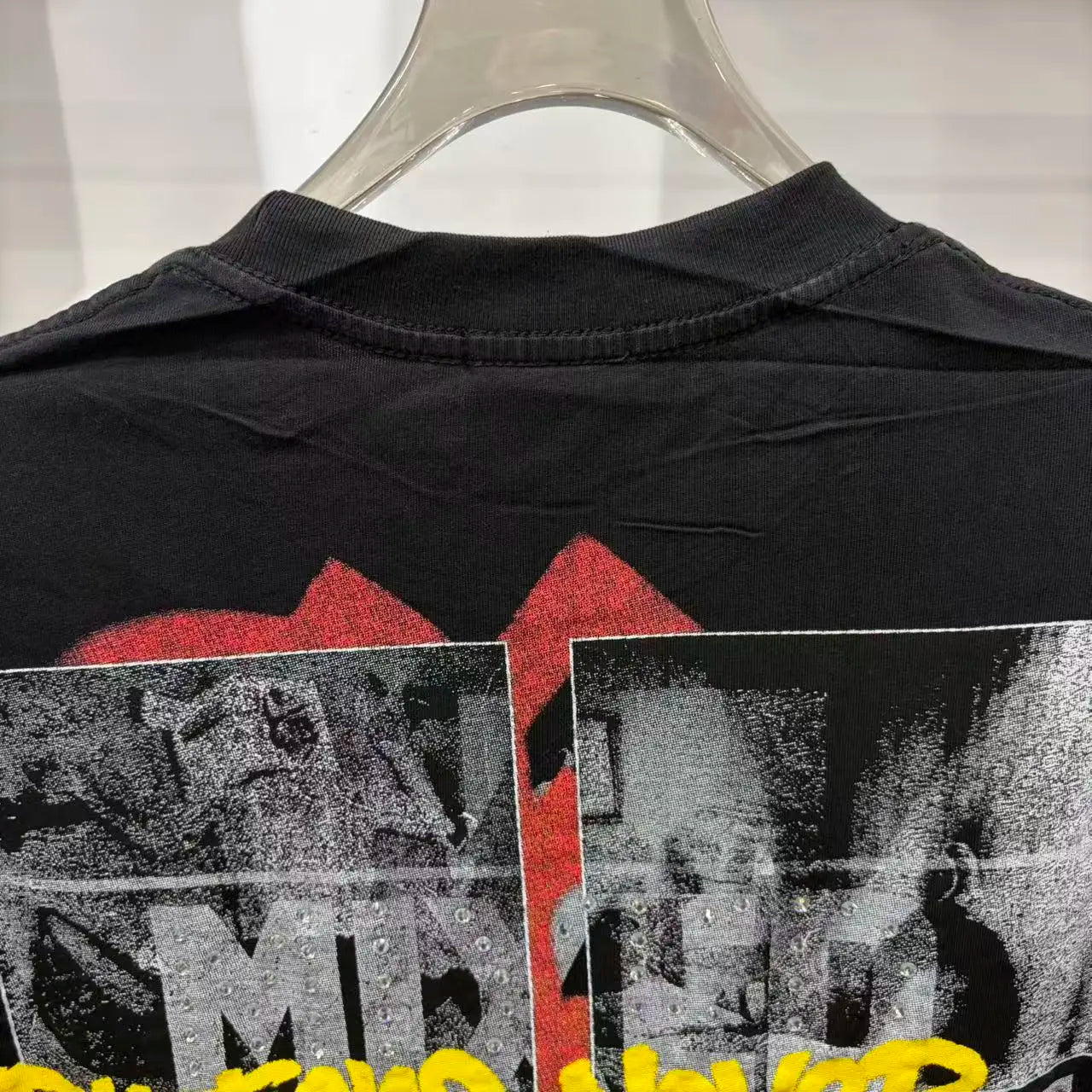New MIXED-EMOTION Rhinestone printed pattern 100% cotton Men Women T-shirt Loose casual Shinning Diamond Tees Oversized Top