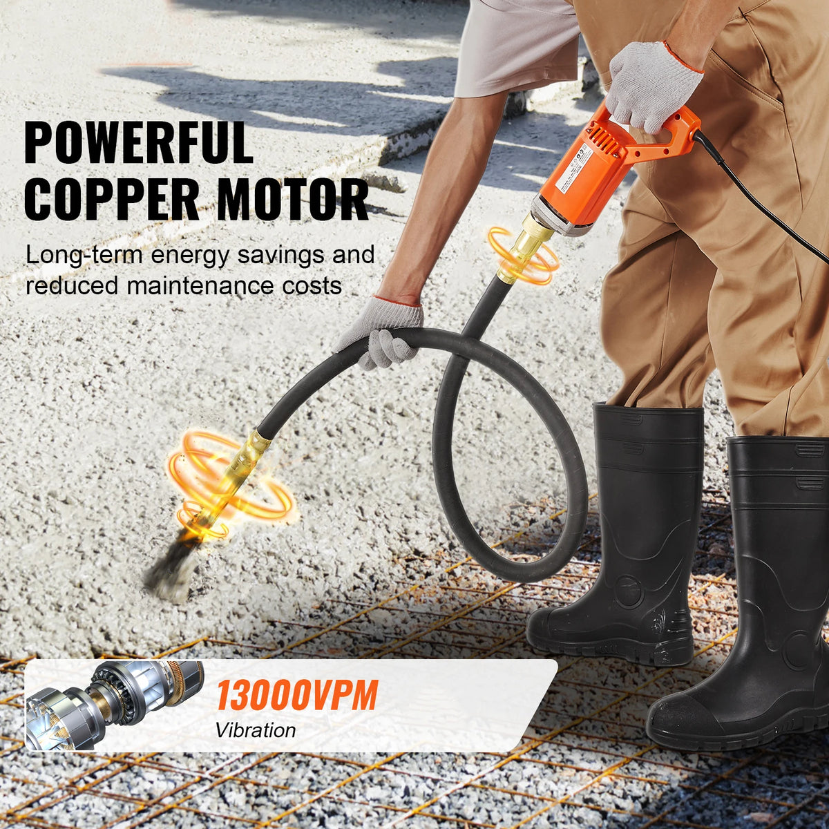 VEVOR 800W Electric Concrete Vibrator 13000 VPM Portable