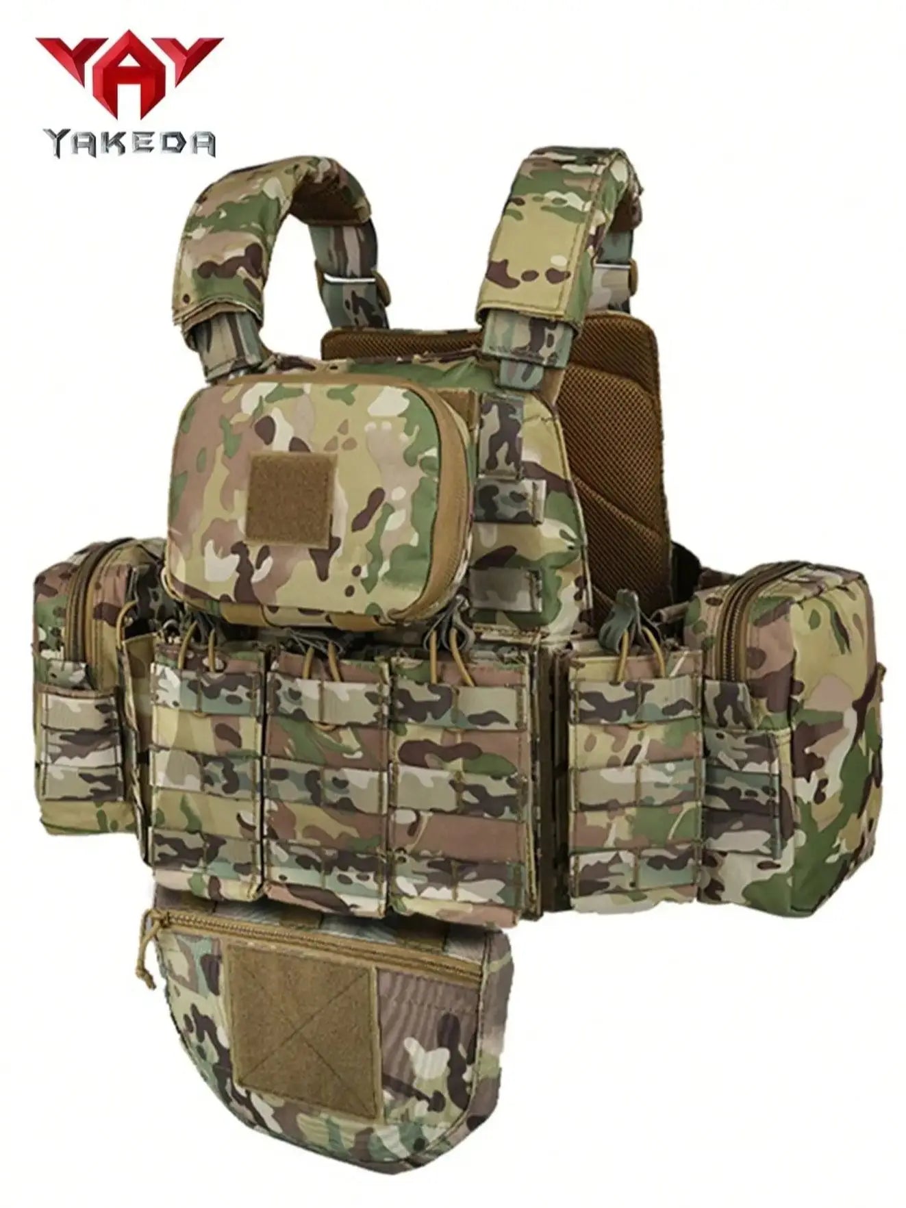 YAKEDA   Five piece equipment bag training vest, detachable and expandable, waterproof, wear-resistant and tear resistant