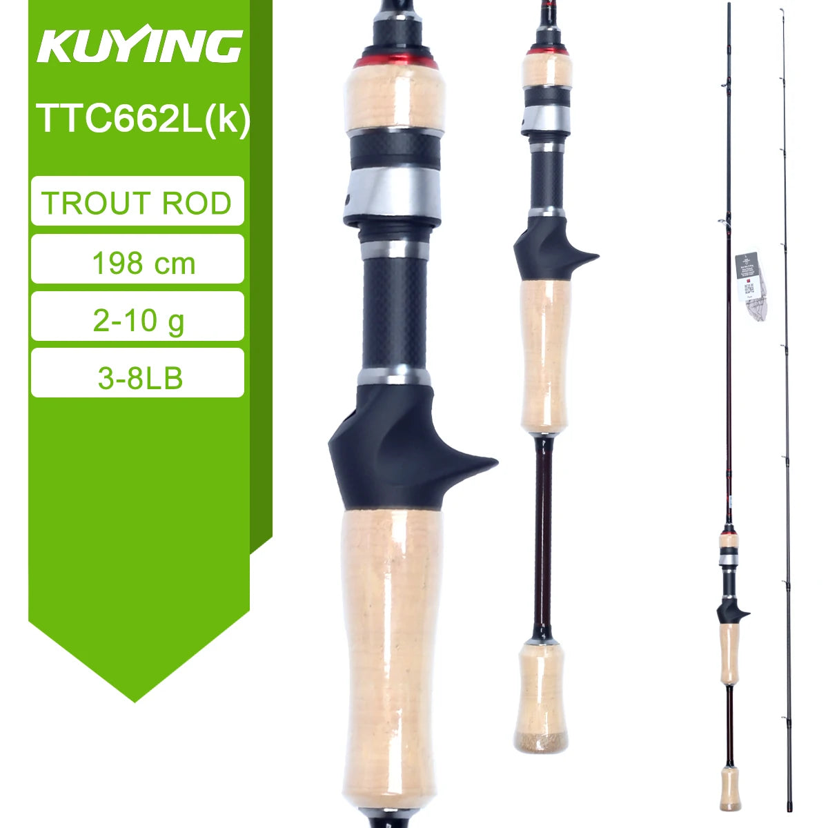 Kuying Teton Carbon Fast Action Casting Lure Rod Fuji Guides