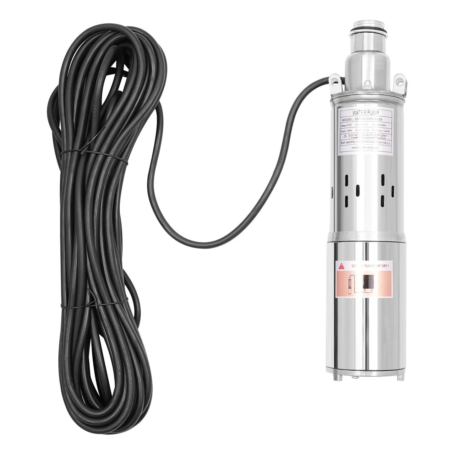 12V 24V Solar Submersible Water Pump For Pond And Irrigation 180 200W