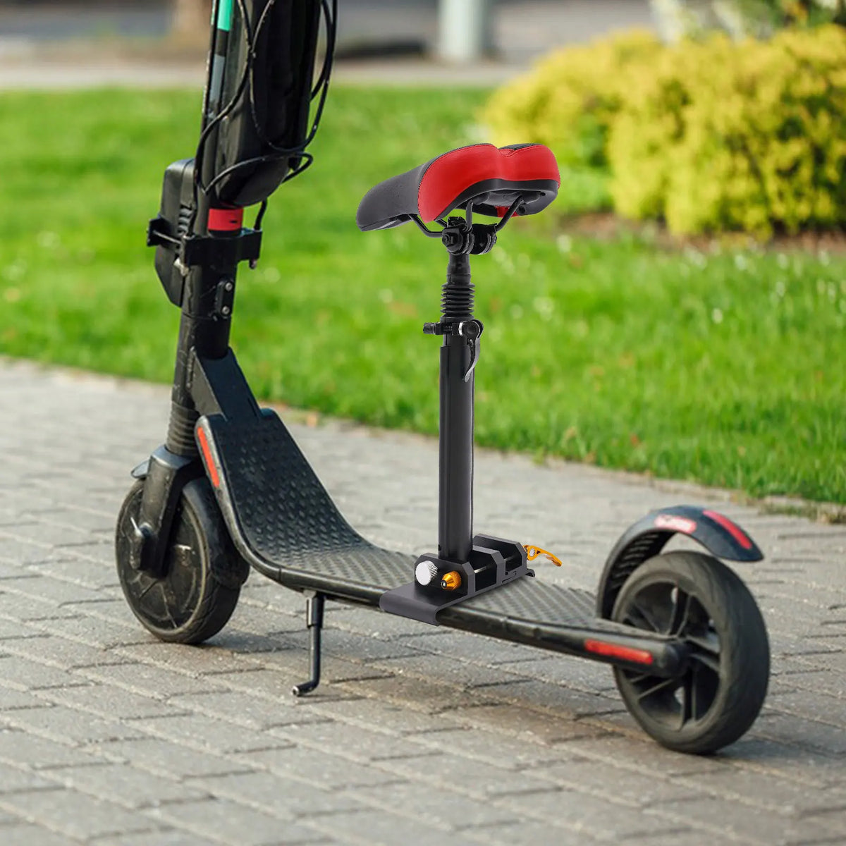 Adjustable Scooter Seat 45-65cm Electric Scooter Folding Saddle Seats Ergonomic PU Cushion Absorbing Seat with Screwdriver
