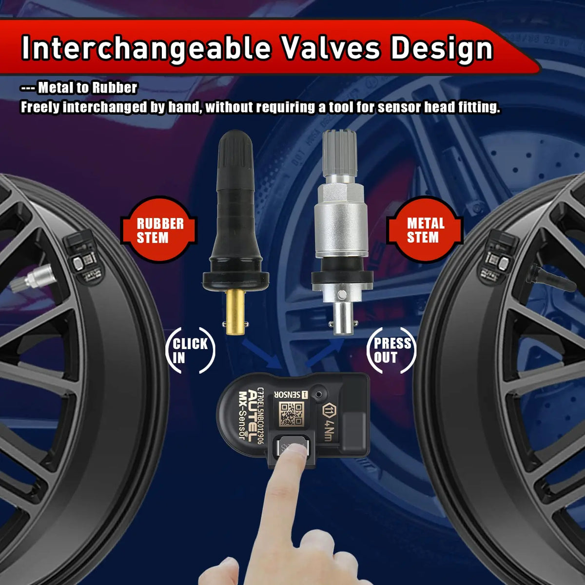 Autel Sensor TPMS 2in1 315MHz 433MHz MX-Sensor Tire Pressure Monitor System Sensor OE-Level Programmable Cloneable TPMS Sensor