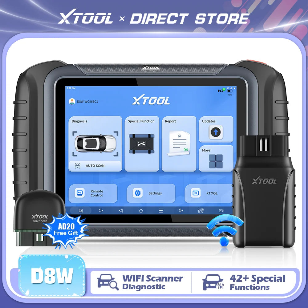 XTOOL D8W Bluetooth Diagnostic Tools Upgrade of XTOOL D8S Automotive Scanner With Topology Map Built-in DoIP CAN FD 3-Year Free
