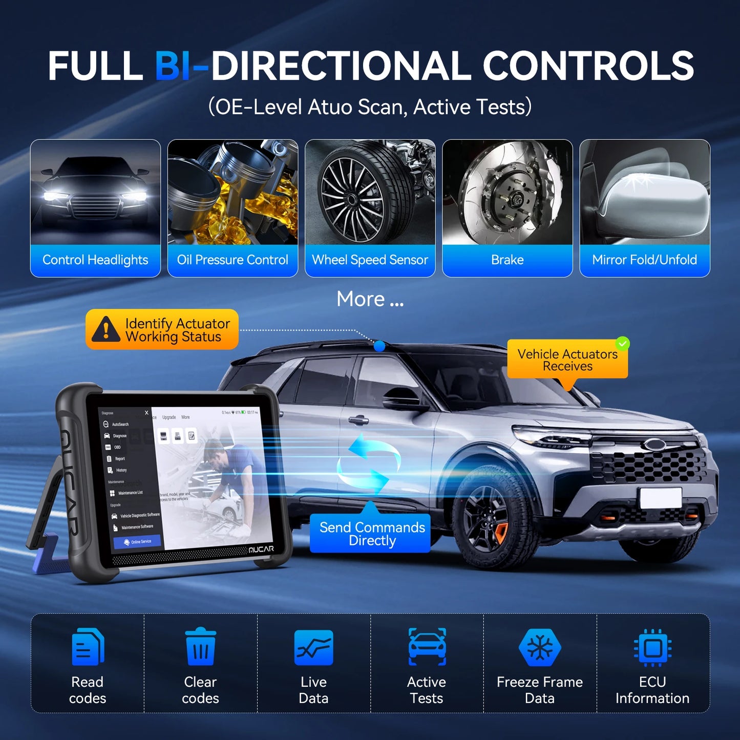 MUCAR 892BT Professional Diagnostic Tools CANFD DOIP ECU Coding 35 Resets Lifetime Free Update Full System OBD2 Scanner VS 689BT