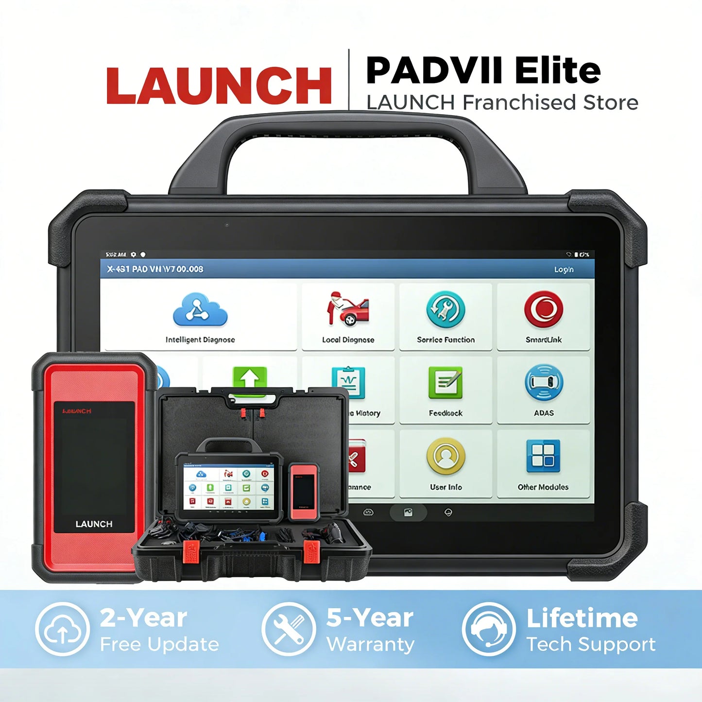 LAUNCH X431 PADVII Elite Car Diagnostic Tools PAD 7 PAD7 J2534 Smartlink Automotive Scanner Online Programming ECU Coding Tool