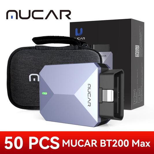 MUCAR BT200 MAX AI Automotive Tools OBD2 Bluetooth Scanner Bi-directional CANFD 15 Reset Full System For All Cars Lifetime Free