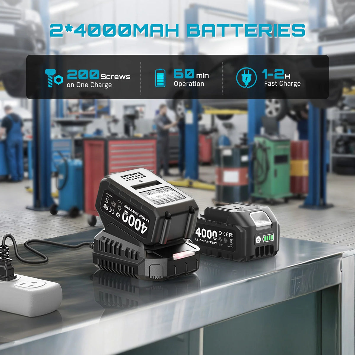 Seesii 1300Nm 3-in-1 Brushless Cordless Drill and Impact Wrench Kit