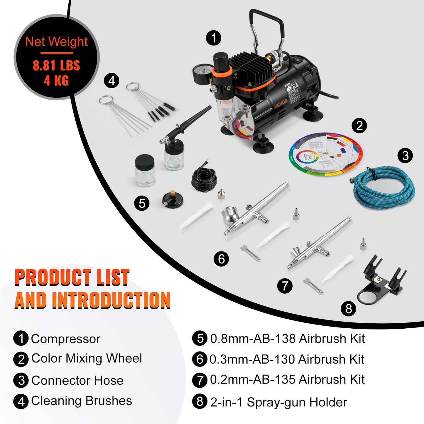 SucceBuy Professional 120W Electric Dual-Action Airbrush Paint Sprayer
