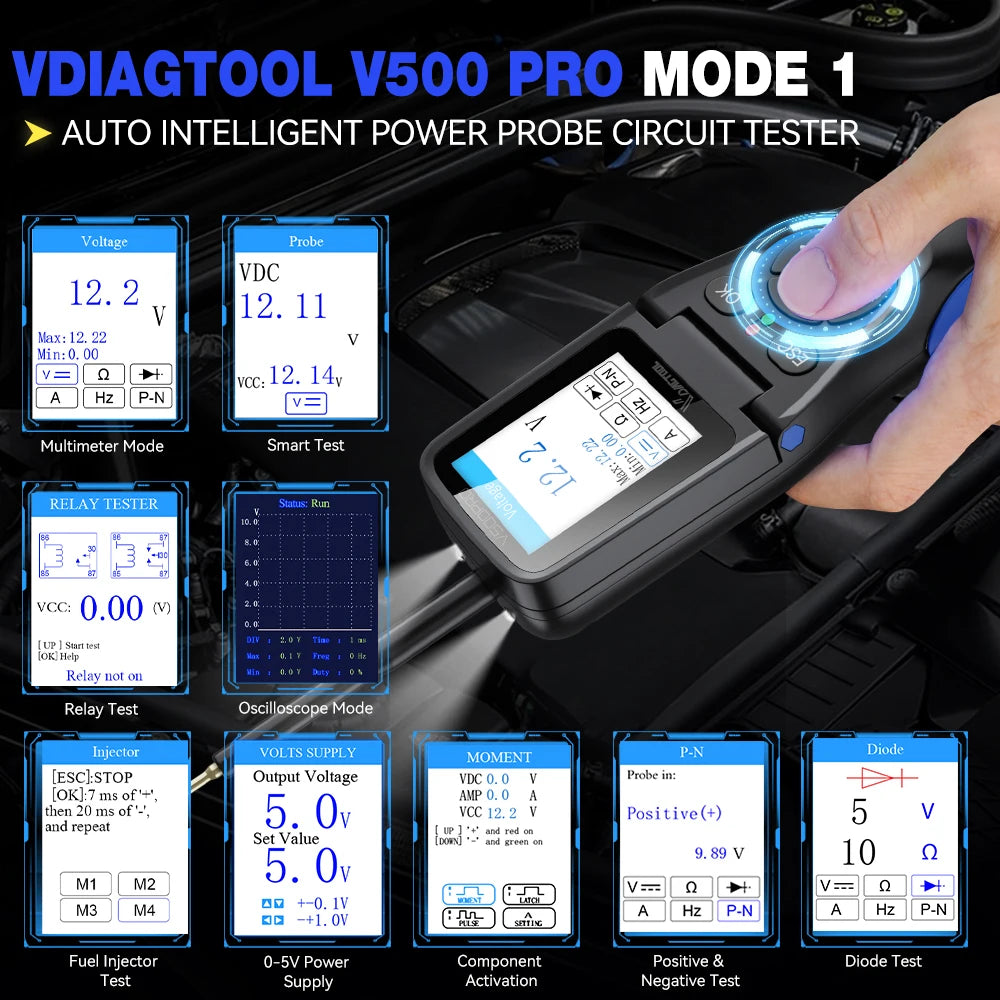 VDIAGTOOL V500PRO 2-in-1 Automotive Power Probe With Multimeter Oscilloscope