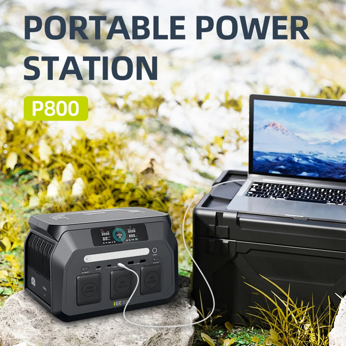 OSCAL Electric IEE 800W Portable Power Station 512Wh LiFePO4