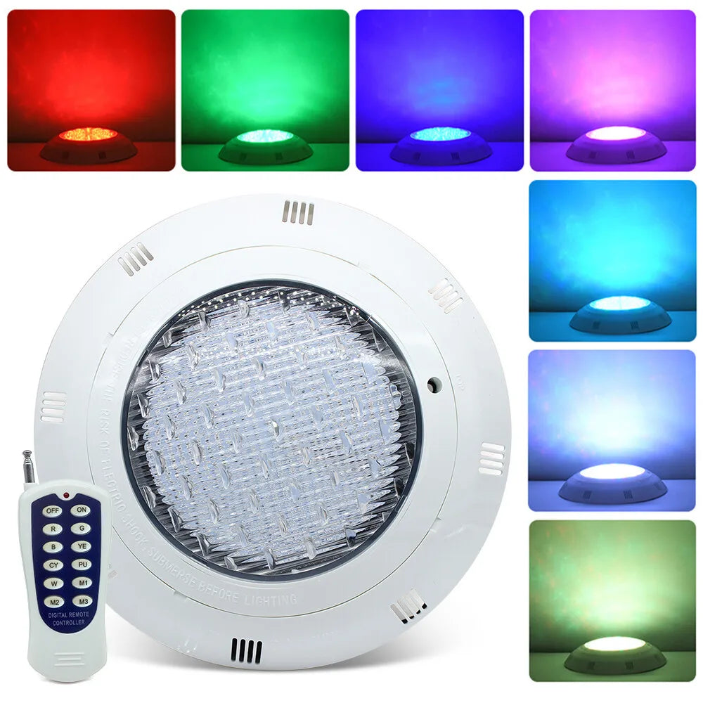RGB LED Submersible Pool Light 12V 36W With Remote IP68