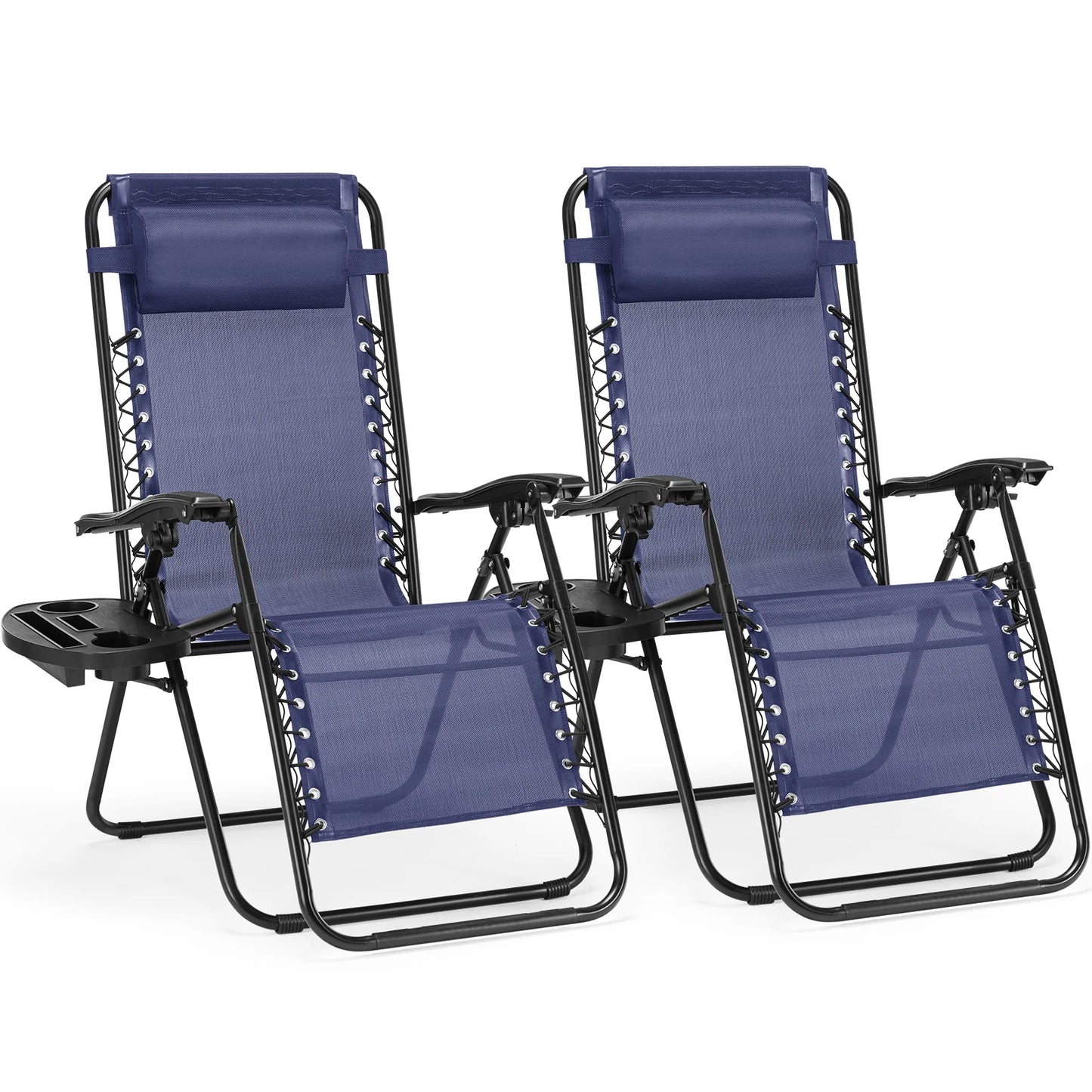 JHK Zero Gravity Portable Recliner With Cup Holder Adjustable Pillow
