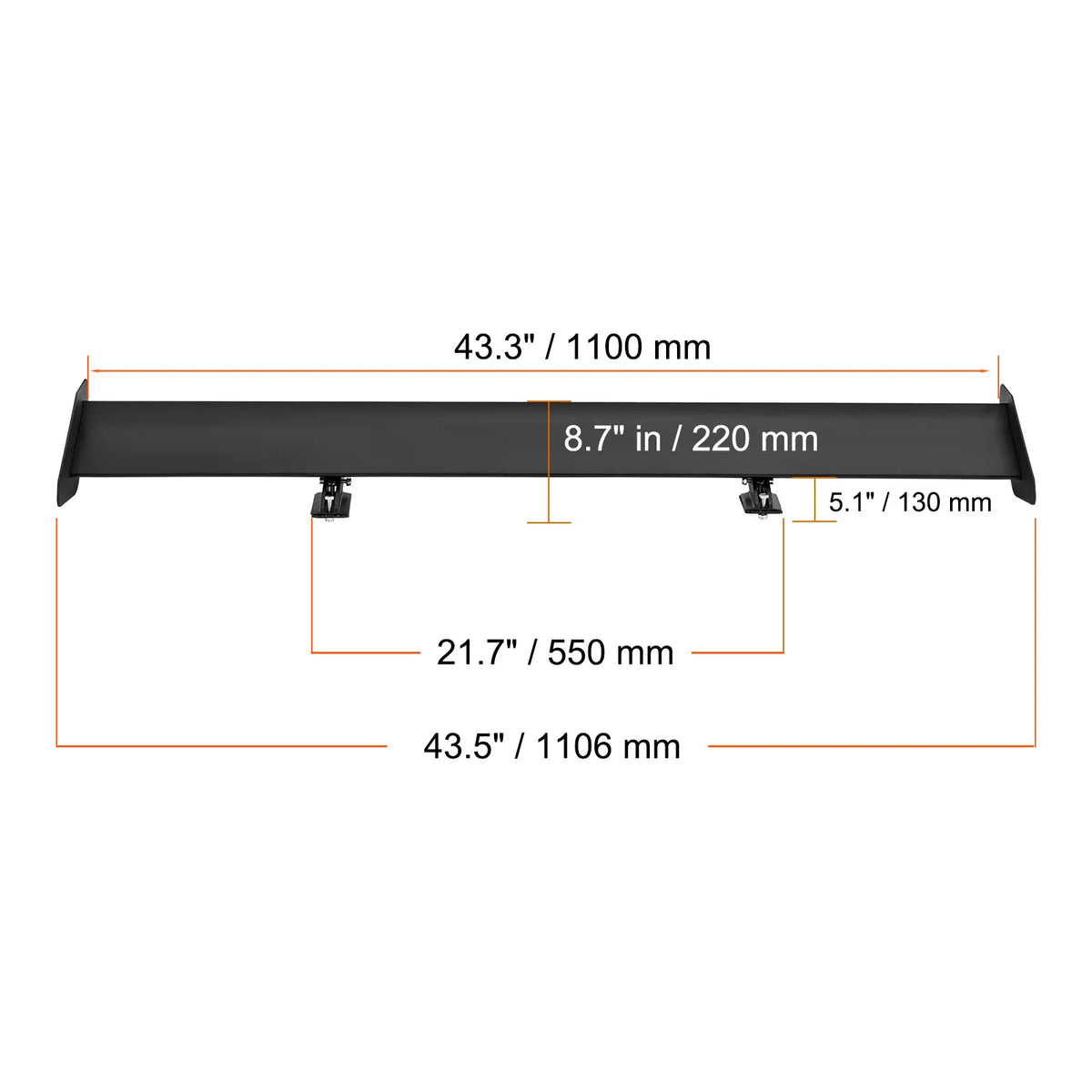 SucceBuy Universal Double Deck Aluminum Alloy Racing Rear Spoiler Wing
