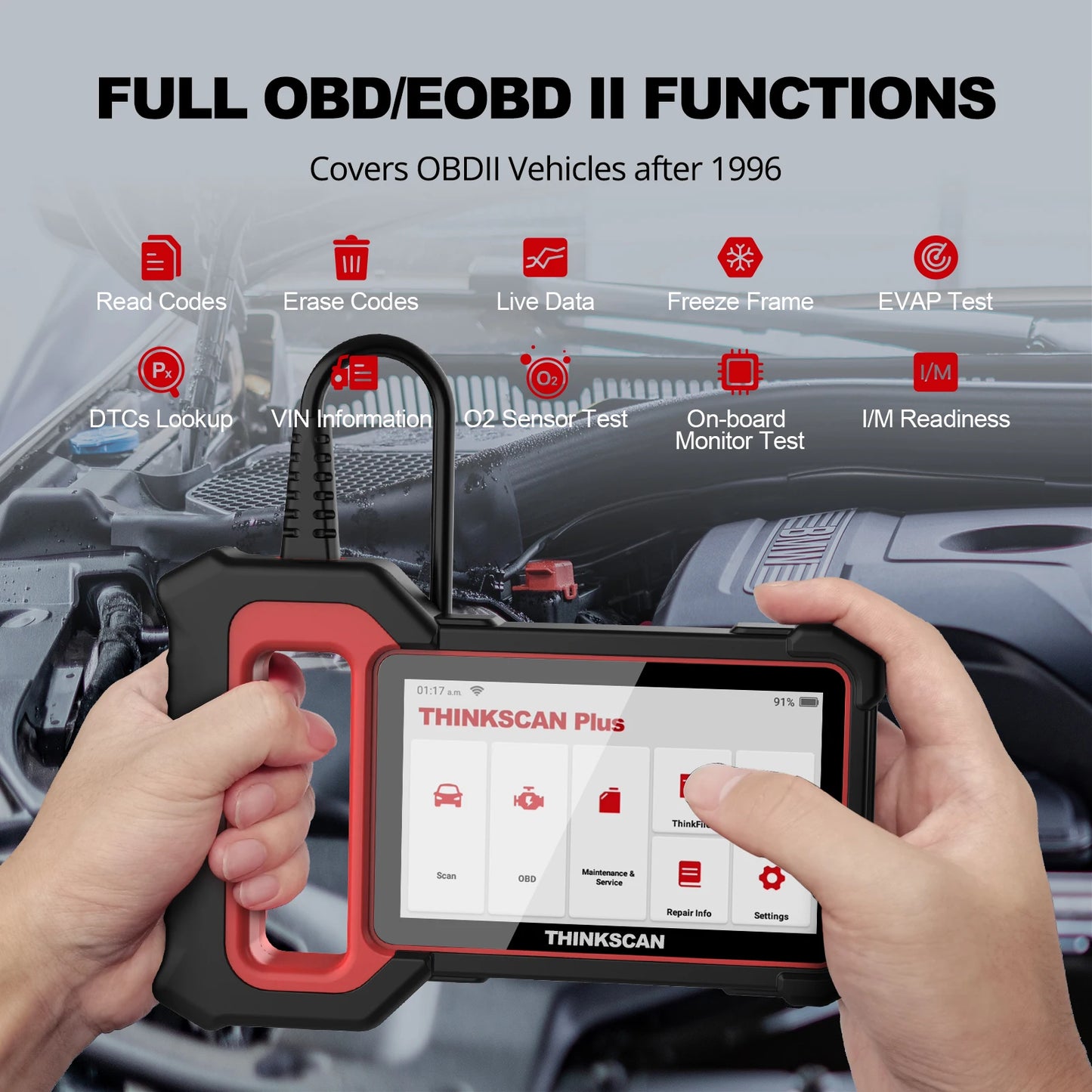 THINKCAR Thinkscan Plus S7 OBD2 Scanner For Engine ABS Transmission Airbags