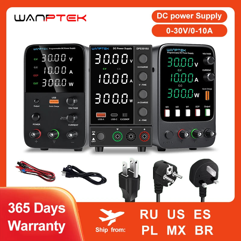 Wanptek Laboratory DC Power Supply USB Fast Charging Adjustable
