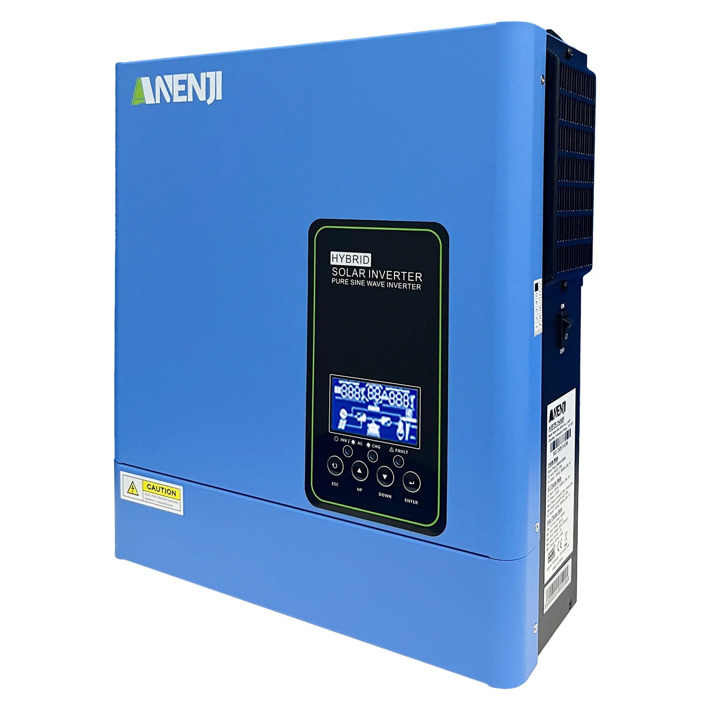 Anenji 3KW Hybrid Solar Inverter Pure Sine Wave MPPT Charger