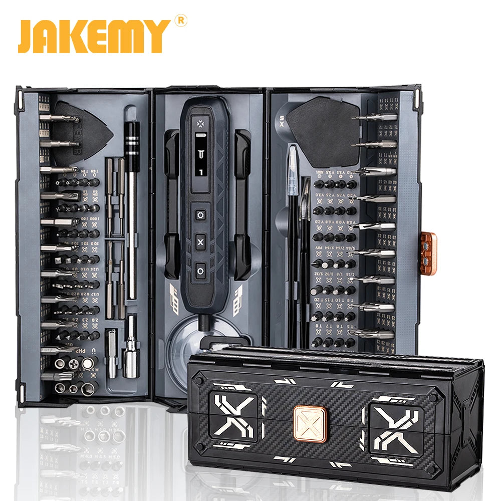 JAKEMY Cordless Electric Screwdriver Set with Magnetic Bits