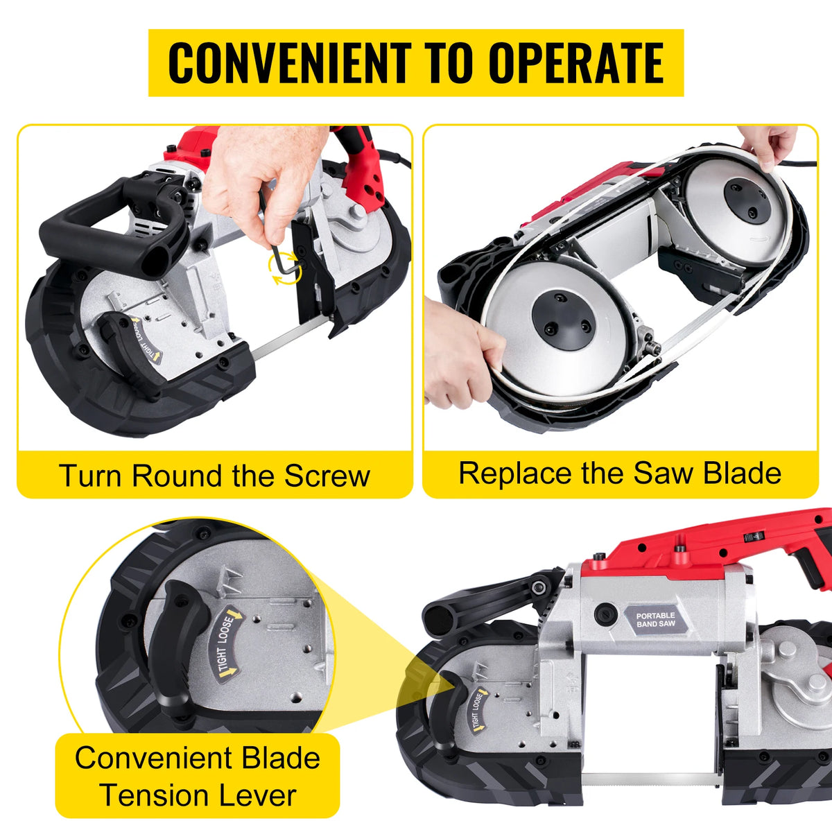 Succebuy Portable Cordless Bandsaw With Variable Speed 10 Amp Motor
