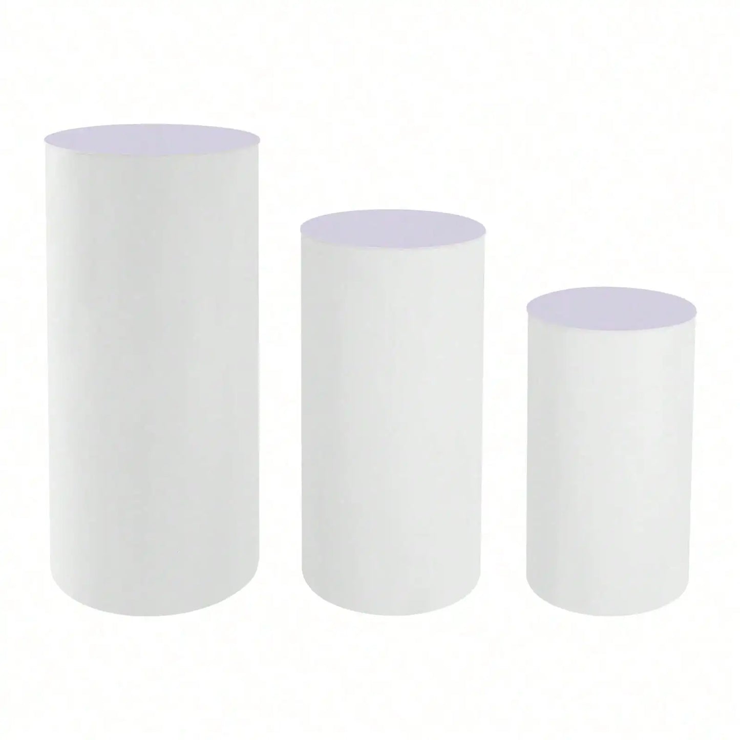 3Pcs White Cylinder Pedestal Stands Round Cylinder Pedestal Display Plinth Pillars For Wedding Party Decor