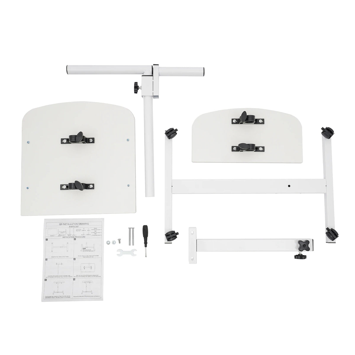 Laptop Desk Stand 360° Adjustable Tilting Overbed Table Computer Table C Shape Notebook Stand with 4 Lockable Wheels for Bed Sofa Office