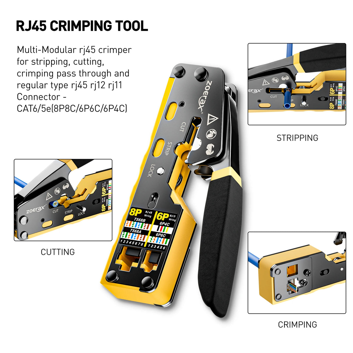 ZoeRax Professional Network Crimping Tool With Cable Tester