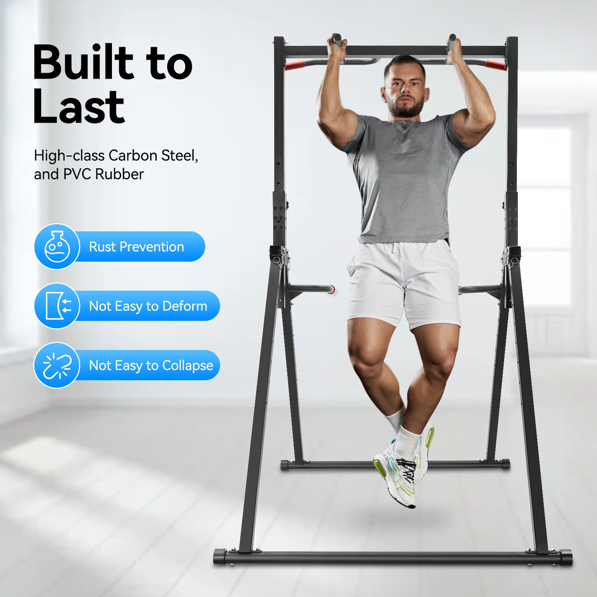Adjustable Foldable Pull Up Bar Multipurpose Home Gym Strength Trainer