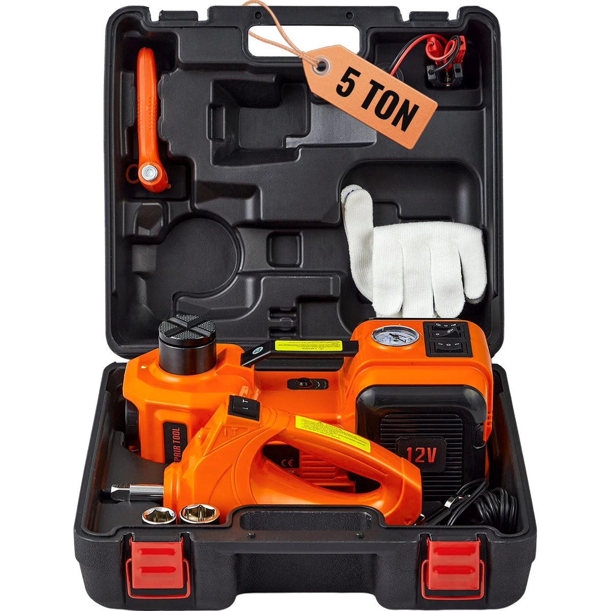 SucceBuy Electric Hydraulic Car Jack Kit For Roadside Tire Repairs