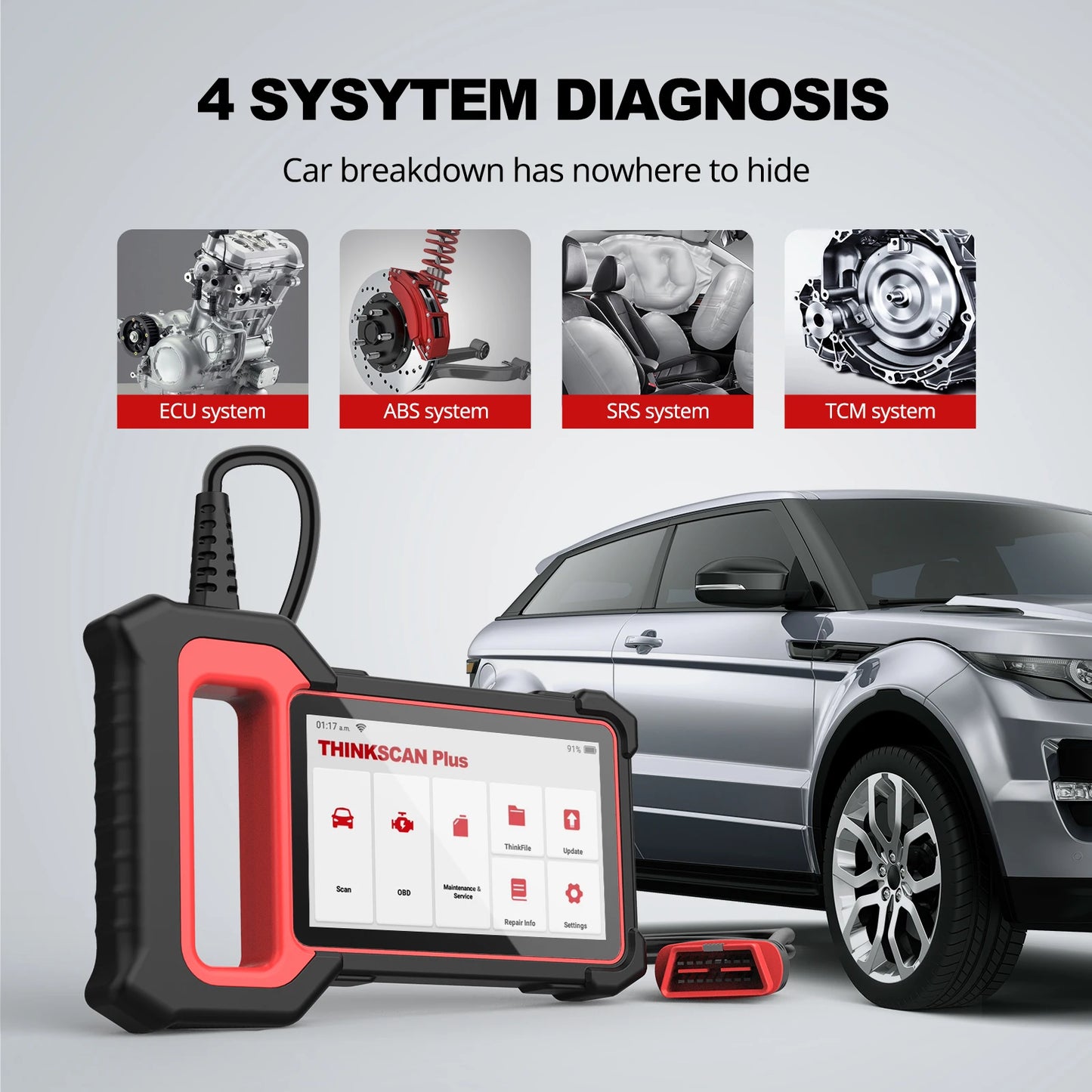 Thinkcar Thinkscan Plus S5 OBD2 Scanner Multi System Diagnostics Vin