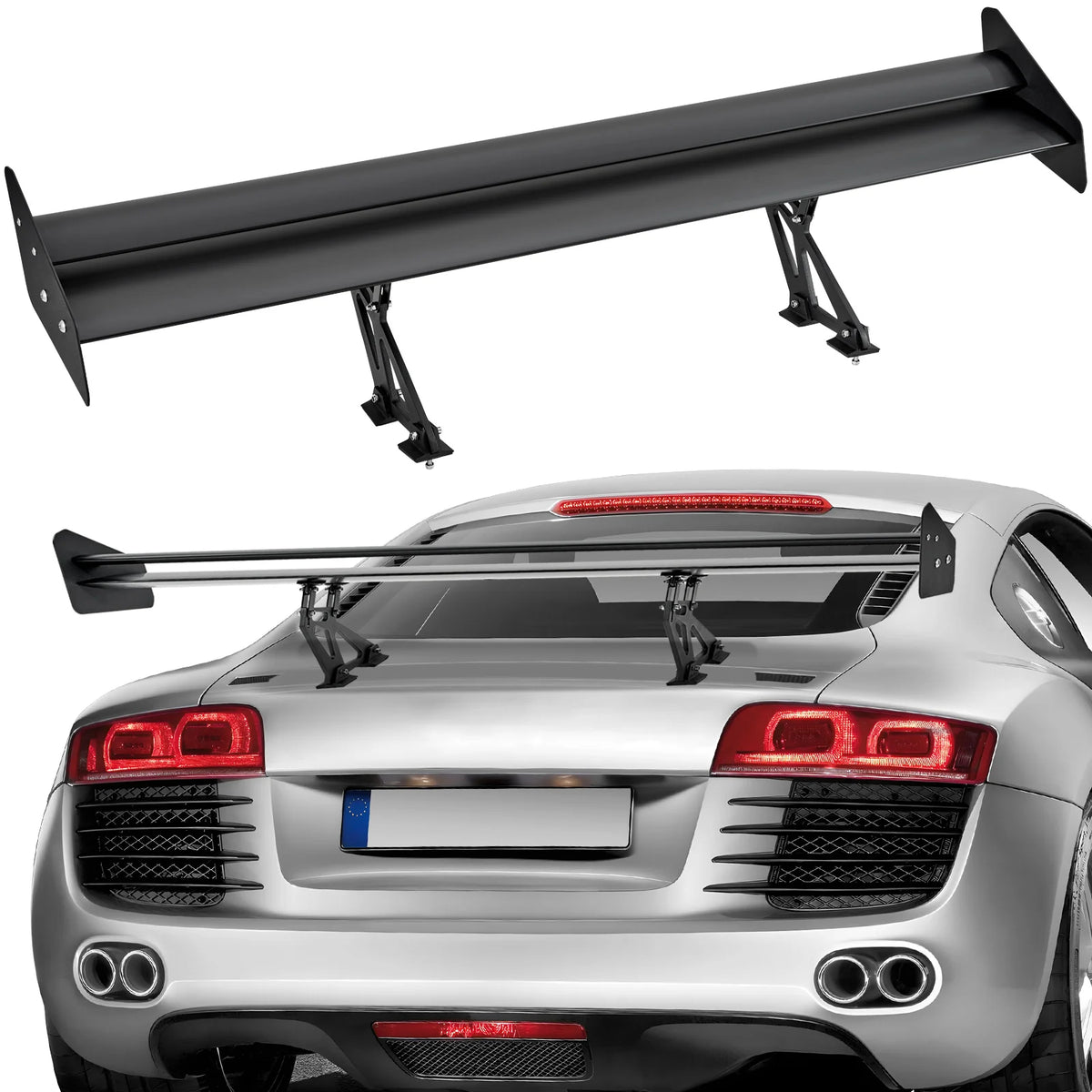 SucceBuy Universal Double Deck Aluminum Alloy Racing Rear Spoiler Wing