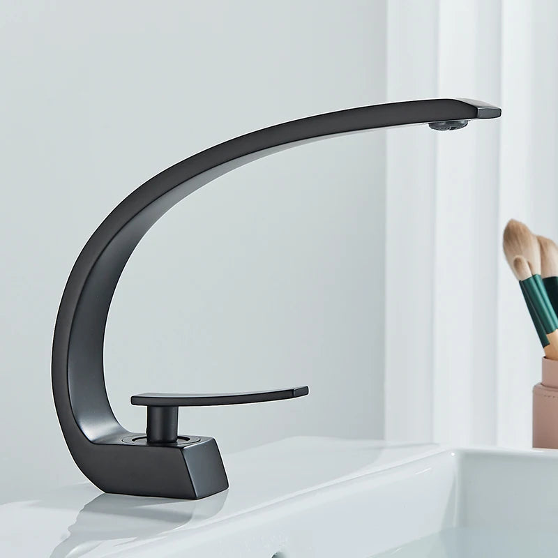 Rozin Chrome Deck Mounted Basin Faucet Hot Cold Mixer