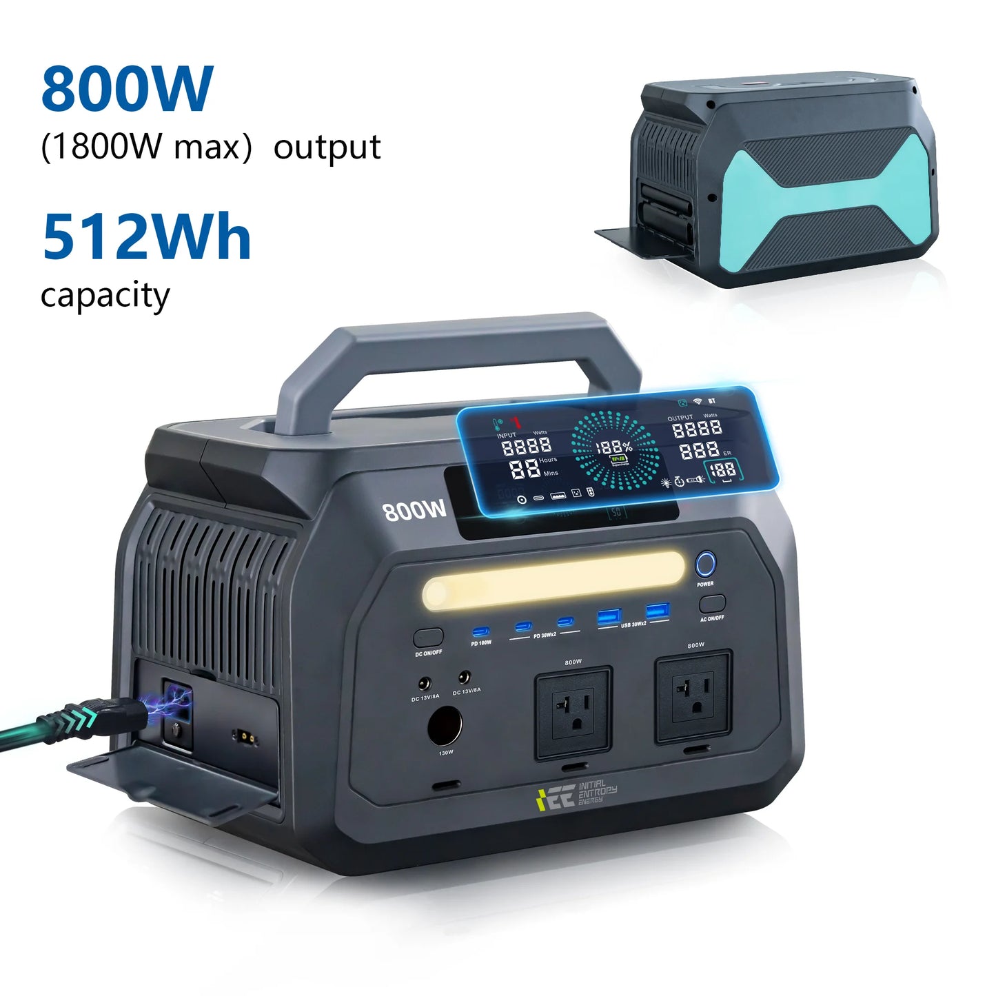 OSCAL Electric IEE 800W Portable Power Station 512Wh LiFePO4