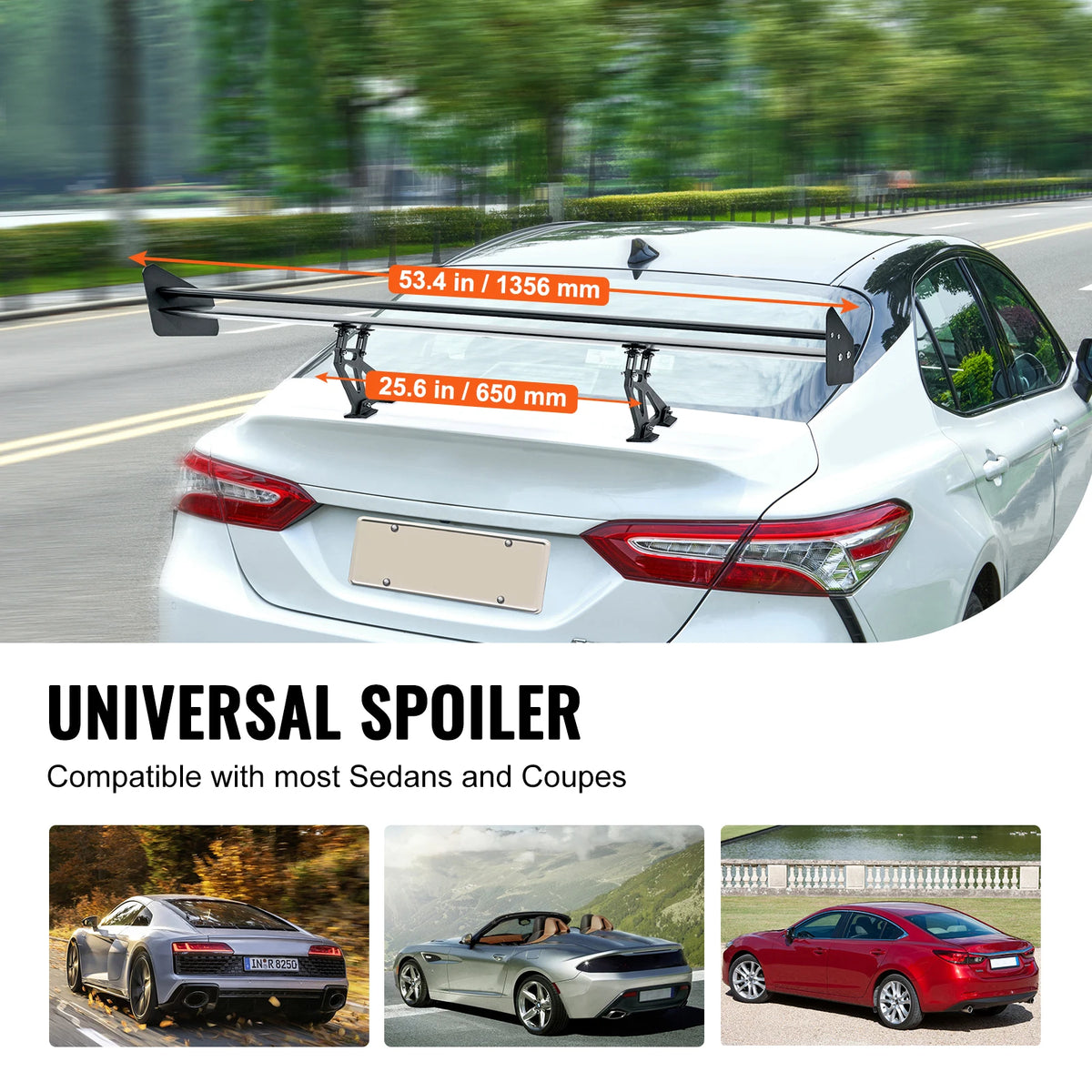 SucceBuy Universal Double Deck Aluminum Alloy Racing Rear Spoiler Wing